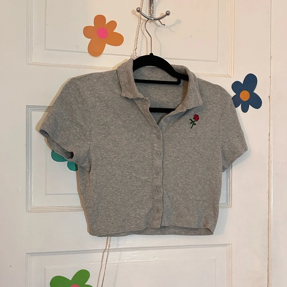 Gray Button Up - Picture 1 of 2